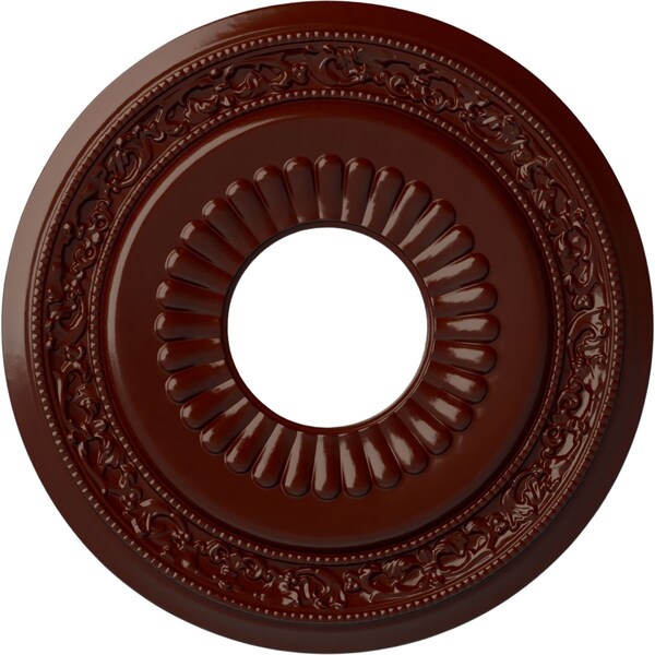 Ekena Millwork Lauren Ceiling Medallion (Canopies up to 6 1/4"), 20 5/8"OD x 6 1/4"ID x 1 3/8"P, Brushed Mahogany CM20LNBMF - main